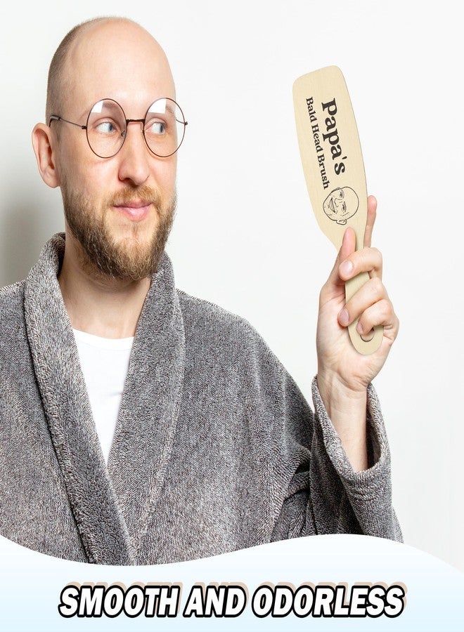 BkeeCten Funny Gifts For Man - 2pcs Dad's Bald Head Brush and Comb Funny Bald Man Grooming Tool Gag Gift Wooden Hairless Combing Head Brush and Comb No Teeth Set Prank Dad's Birthday Novelty Joke - Image 5
